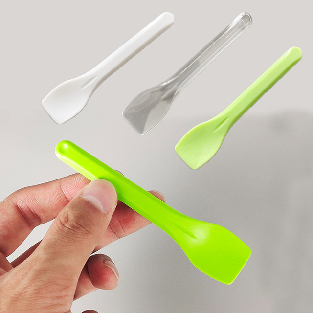 Individually Wrapped Cutlery Disposable Small Spoon Pla Colorful Ice Cream Tasting Spoons for Party