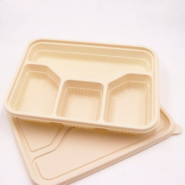 Cornstarch Food Container Biodegradable Fast Food Packing Box Eco-friendly Restaurant Disposable Food Container