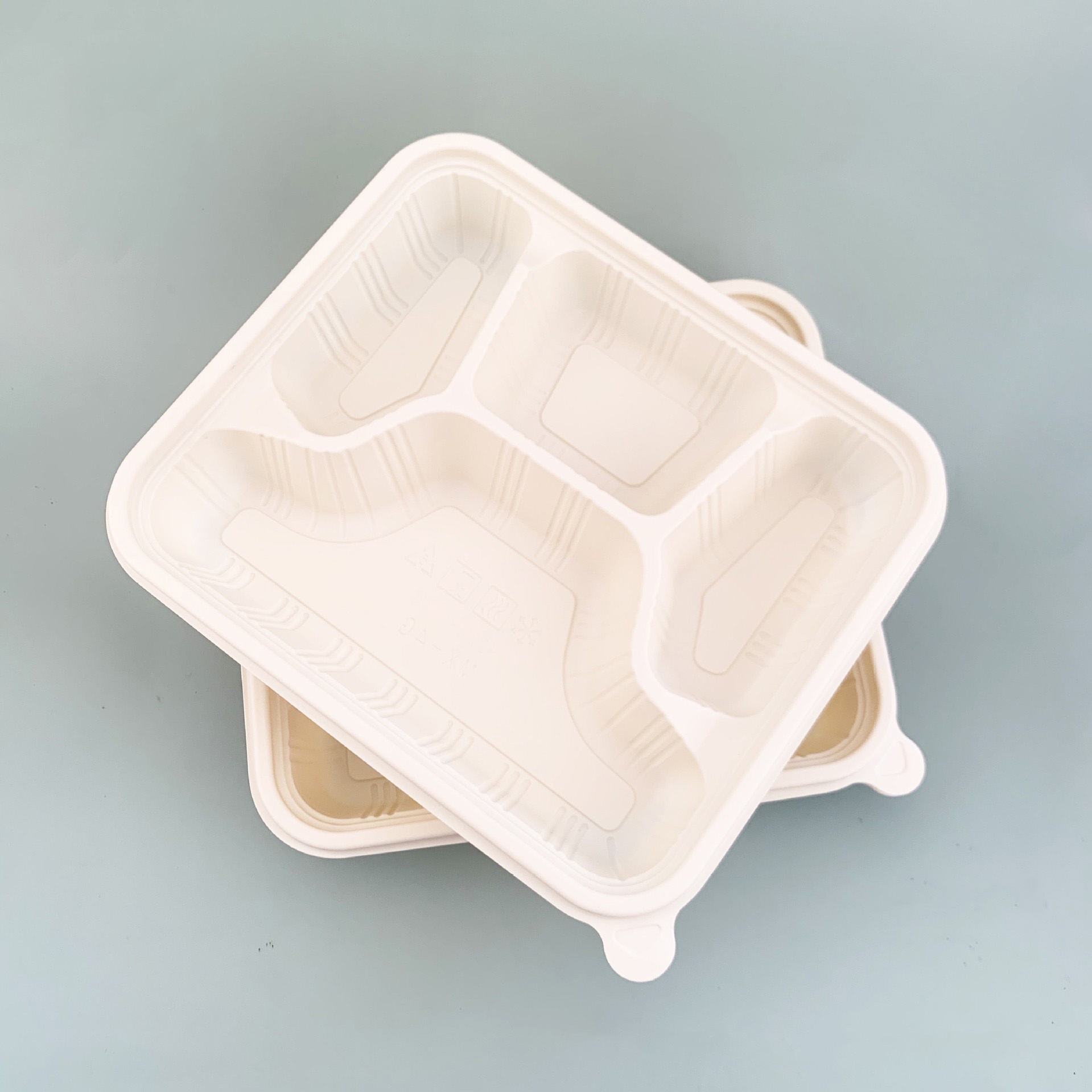 Corn Starch Box Take Out Container Food Box Lunch Box Cornstarch with 4 Compartments Food Packing to Go
