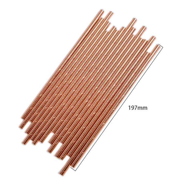 China Wholesale Thanksgiving Christmas Decorative Gold Color Biodegradable Disposable Drinking Paper Straw