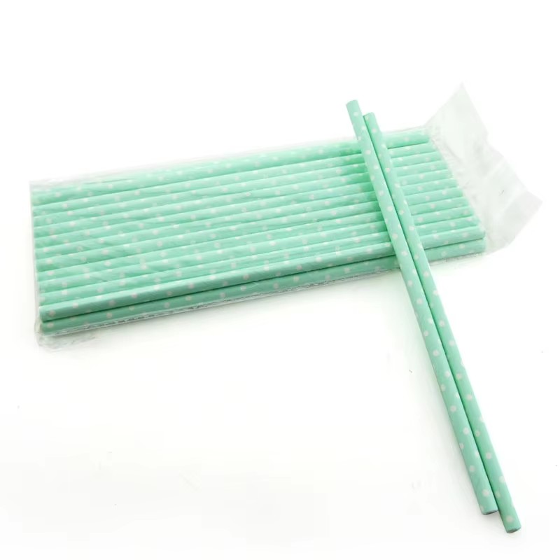 Factory Custom Eco Friendly Biodegradable Logo Printed Striped Drinking Paper Straw