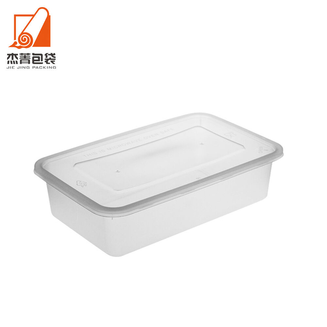 850ml Meal Prep Transparent Rectangular Fast Food Takeaway Microwavable Plastic Container with Lid