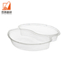 Disposable Double-layer Sandwich Compartment Plastic Takeaway Lunch Box Individually Lined Tray Without Lid Box
