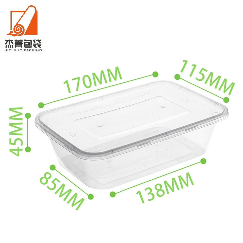 Disposable Airtight Plastic Food Container Box Single Compartment for Hot Food Delivery and Meal Prep Take Out