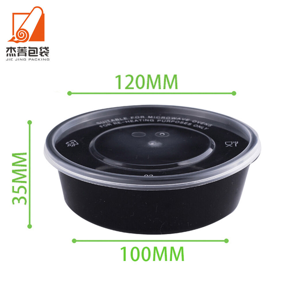 300ml Supermarket Disposable Plastic Large Size Round Box Salad Meal Vegetable Food Storage Bowl Container