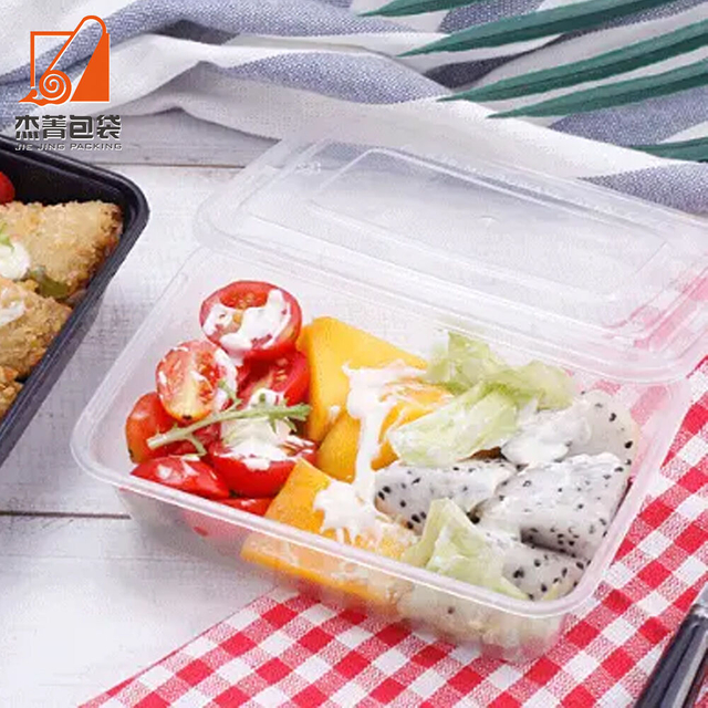 Disposable Food Container Rectangular Takeaway Transparent Fast Food Lunch Box Thickened Plastic Box With Lid