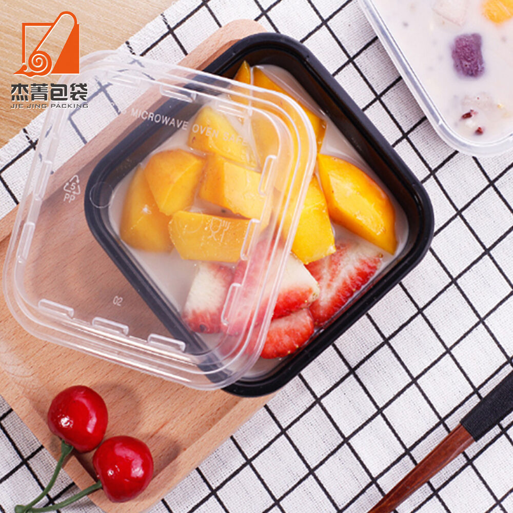 Food Grade Square Disposable Plastic Packing Box Square Reusable Meal Prep Pp Plastic Bento Lunch Box