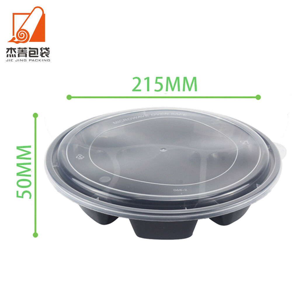 4 Compartment Takeaway Disposable Plastic Lunch Container With Lid