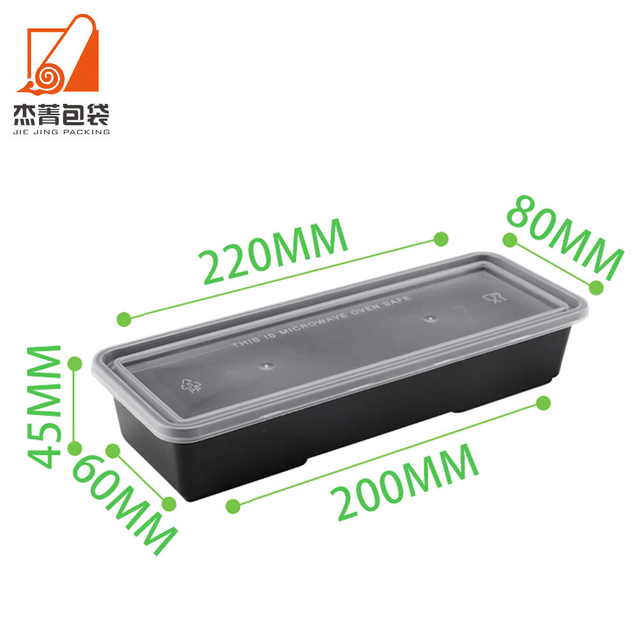Disposable Rectangular Takeaway Sushi Spicy Halogen Bento Lunch Box Fruit Plastic Container