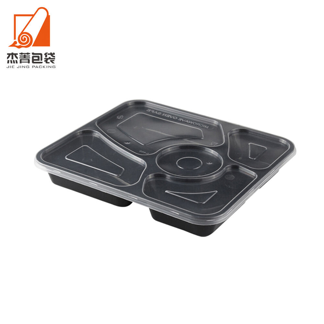 New Microwaveable 5 Compartment Plastic Lunch Takeaway Box With Lid
