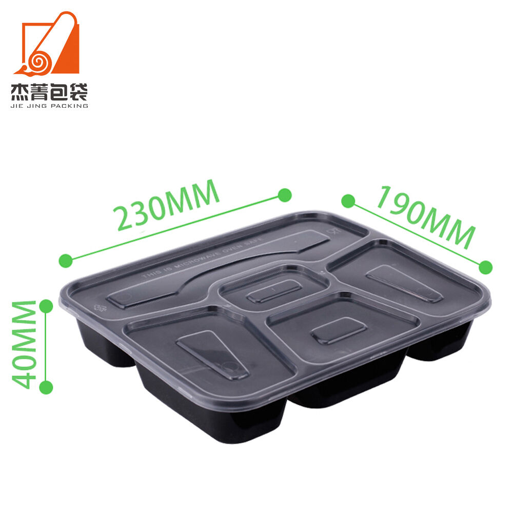 Disposable Five-compartment Fast Food Microwaveable High Volume Takeaway Lunch Packing Box Food -grade With Lid