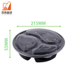 Food Grade 3 Compartment Freezer and Microwave Safe Injection Storage Bento Box Takeout Packaging Round Basin Tableware with Lid
