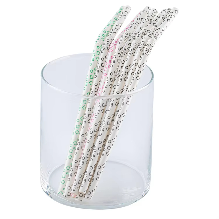 Bendable Paper Straw Cocktail Juice Drinking Straw Eco-friendly Straws Customized Color & Pattern