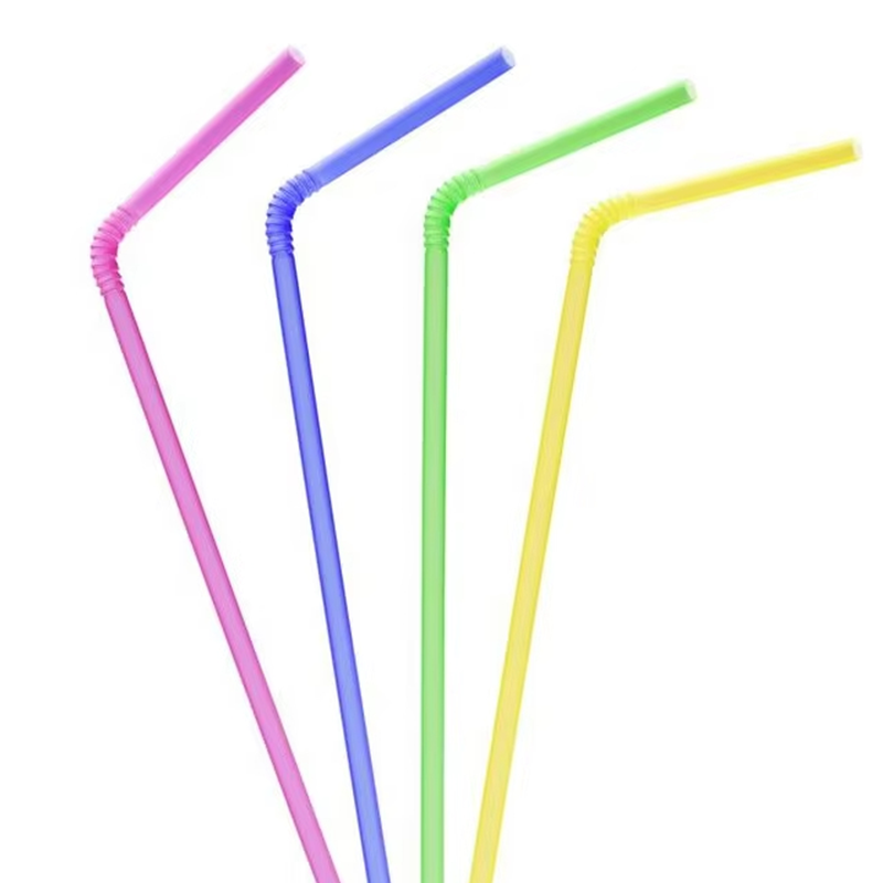Factory Wholesale 8mm 10mm 12mm Custom Compostable Bendy Straws Non Plastic PLA Biodegradable Straws Flexible Drinking Straw