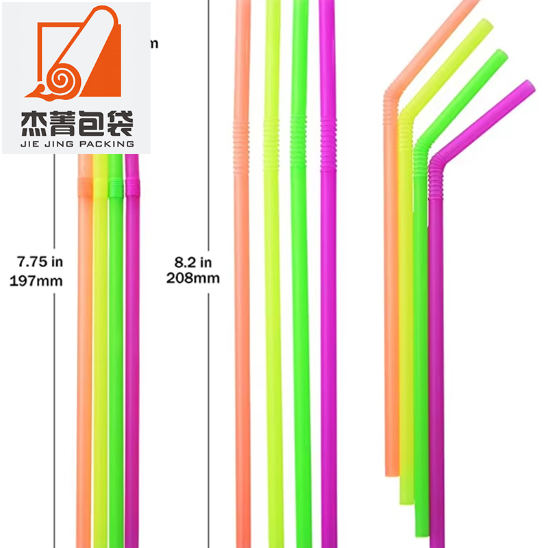 Eco-Friendly Disposable Plastic Straws Bendable and Flexible Juice/Milkshake Straw Telescopic Design PP Material