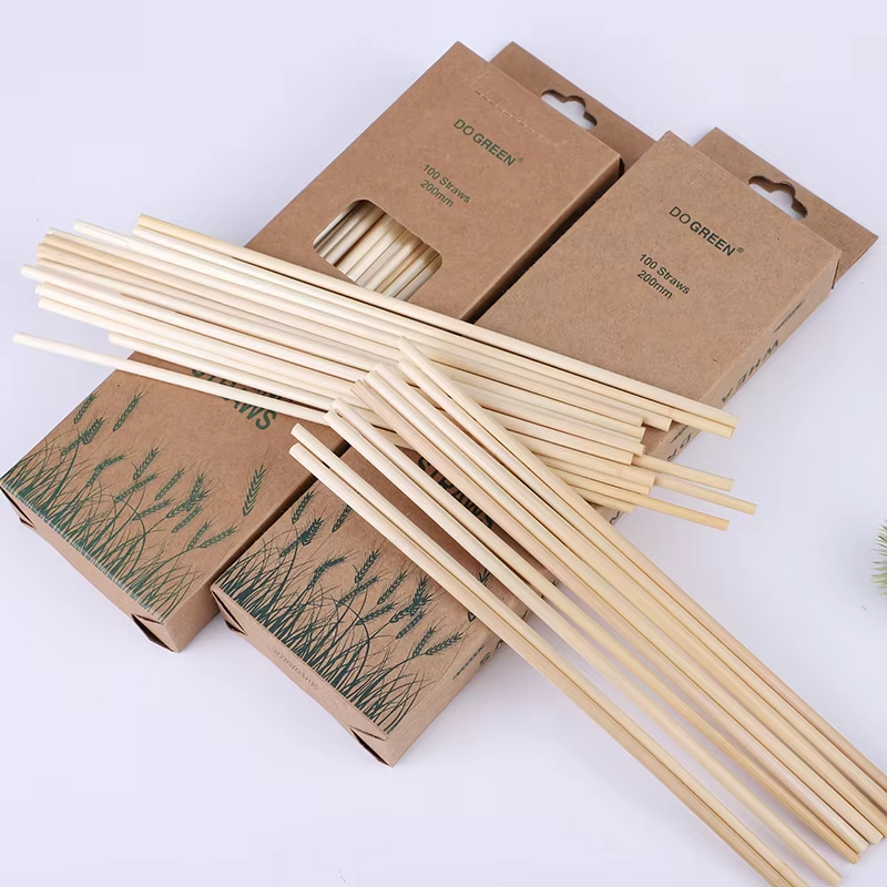 Grass Straw Eco Friendly Degradable Disposable 100% Nature Hay Wheat Drinking Straws