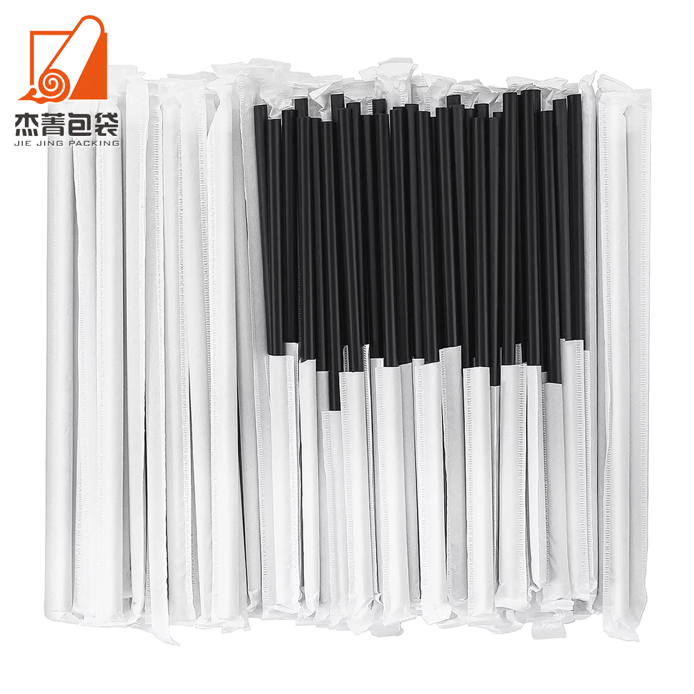 Eco Biodegradable Individually Wrapped Compostable Disposable Clear PLA Bubble Tae Straw For Drinks Iced Coffee Milkshake