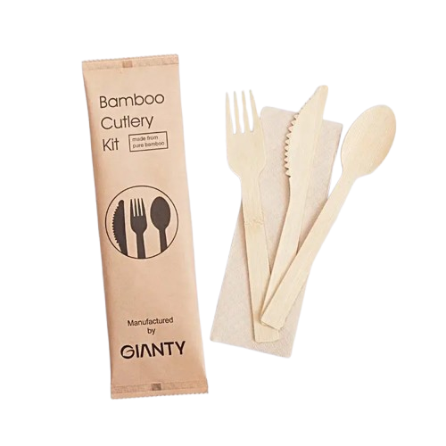 Disposable Paper Cutlery Set Biodegradable Dinnerware Paper Pulp Fork and Spoon Knife Set
