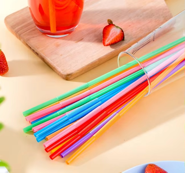 Disposable retractable PP plastic color bendable elbow straw Drink juice straw