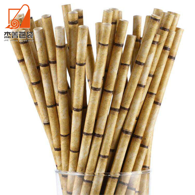 High quality Food grade Paper straw Brown bamboo paper straw, biodegradable drinking straw