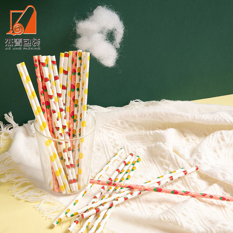 Factory sale Paper straw Print disposable paper straw Juice drink straw