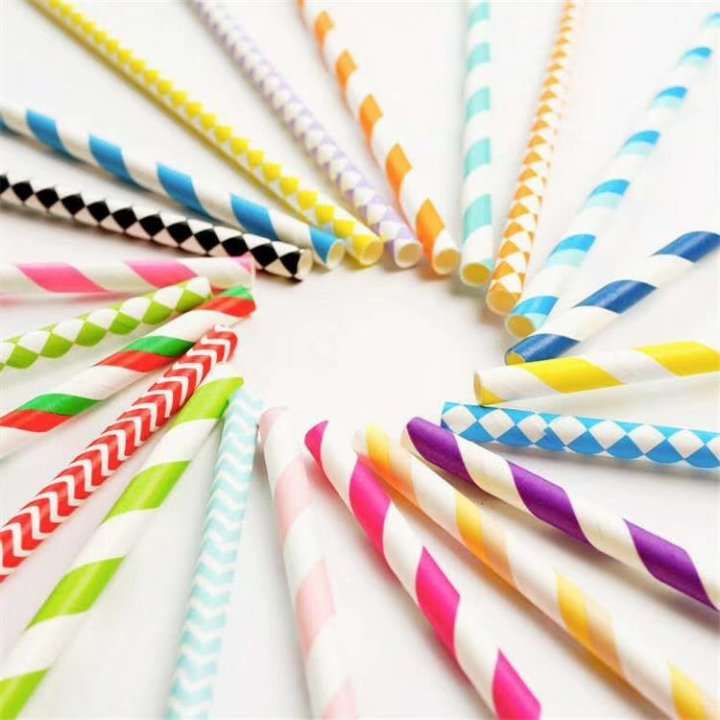 Biodegradable Colored Paper Straws with Colorful Mood Drinking Decoration Straws