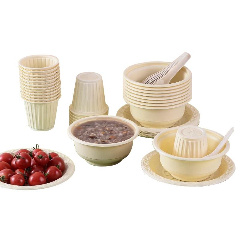 Round Oval Square Custom Takeaway Biodegradable Disposable Soup Food Containers Corn Starch Bowl