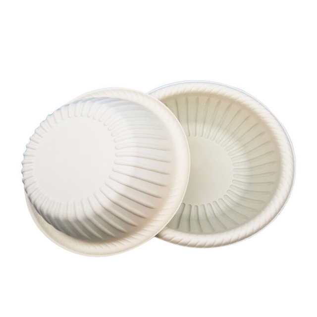 Environmentally Friendly 200ml Striped Salad Bowl Cornstarch Round Takeaway Food Packaging Rice Soup Noodles Dip Bowl
