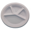 Custom 11 Inch 4 Compartment Big Round Eco Friendly Food Safety Corn Starch Tableware Reusable Disposable Food Plate