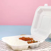 Widely Used 3 Compartment Lunch Take Away Food Container Cornstarch Clamshell