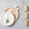 Disposable tray Eco-friendly restaurant Microwave dish Biodegradable paper plate