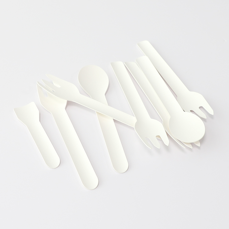 Paper Knife Fork Spoon Set Disposable Paper Cutlery for Party Picnic