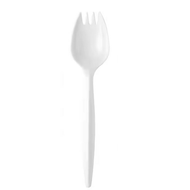 Custom Accepted Wholesale Eco Friendly Biodegradable Cutlery Disposable Cornstarch Spoon Spork