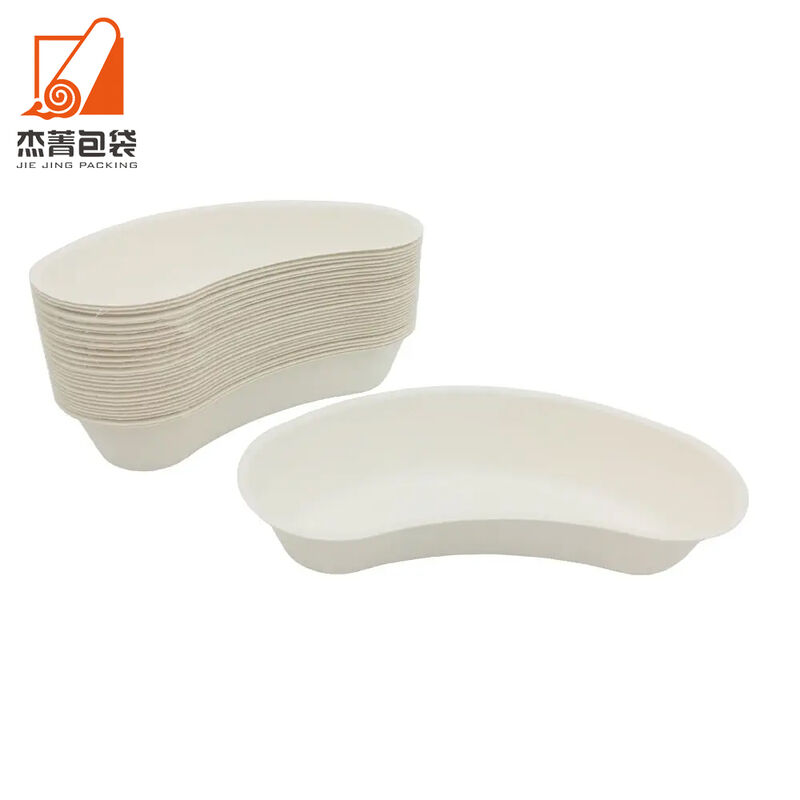 New novelty moon sugarcane bowls, disposable bagasse pulp crescent tray