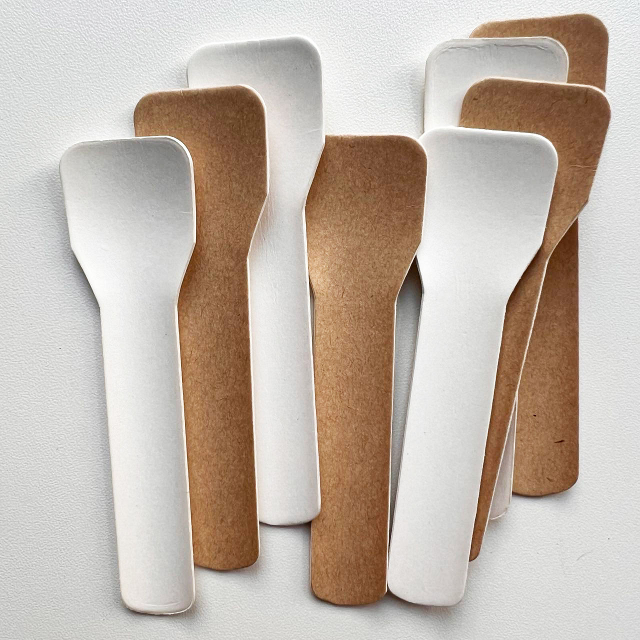 Eco friendly cheap dessert ice cream paper spoon disposable cutlery with custom logo