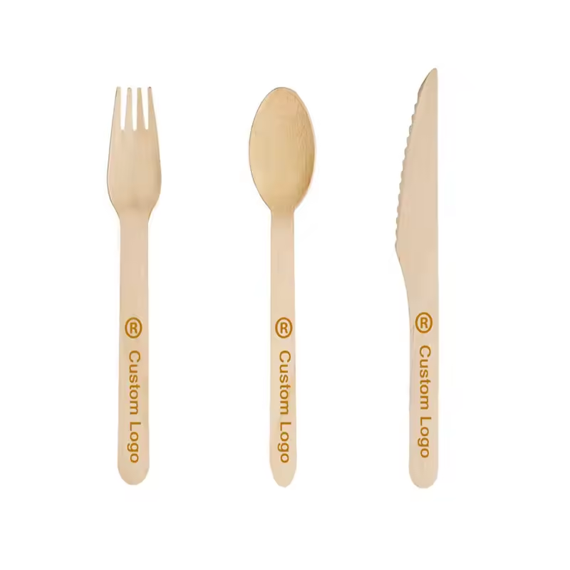Eco-Friendly Bamboo Reusable Cutlery Bamboo Cutlery Set Wooden Bamboo Knife Fork Spoon Travel Sets