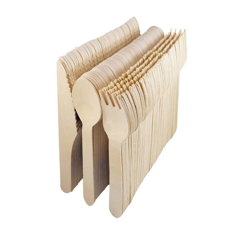 Hot Sale Disposable wooden cutlery spoon wooden spoon eco-friendly cutlery sets