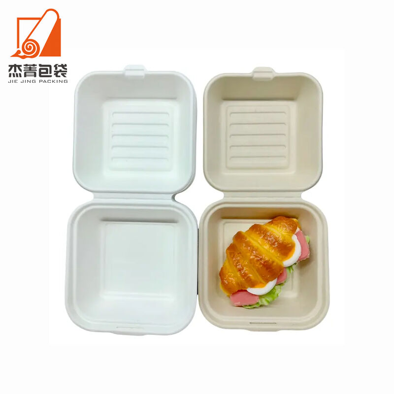 Food Grade Biodegradable Bagasse Compostable Clamshell To Go Boxes Food Container