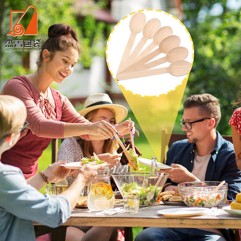 Wholesale Eco Friendly Bulk Biodegradable Disposable Wood Fork Knife Spoon Wooden Cutlery Set For Restaurant