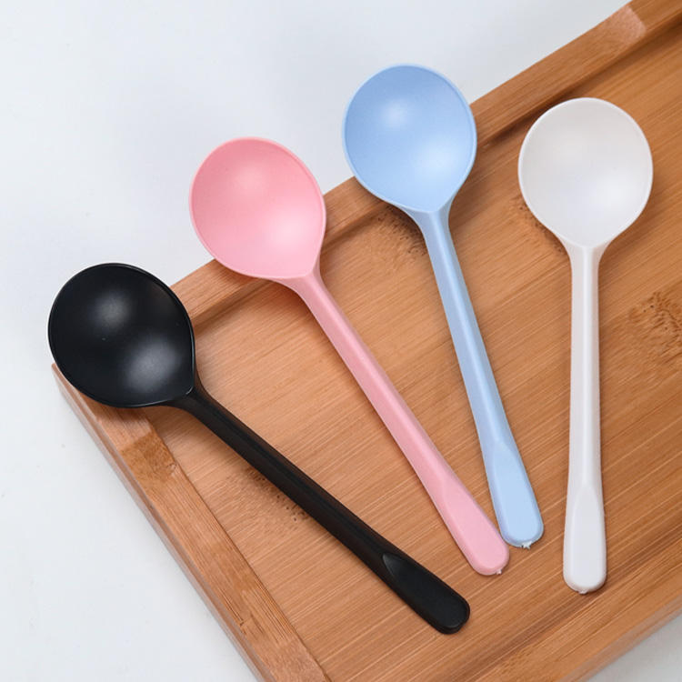 Custom Printed LOGO Packaged Eco-friendly Knife Fork Spoon Tableware Biodegradable Heavy Duty Cornstarch Spoon