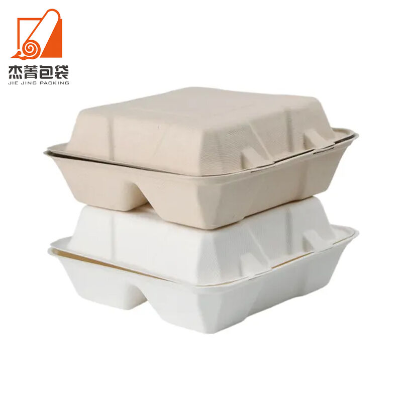 Fast food takeaway boxes biodegradable meal prep lunch box sugarcane pulp food containers