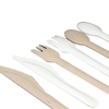 Eco friendly disposable sugarcane bagasse cutlery set biodegradable paper bagasse dinner knife fork spoon cutlery tableware