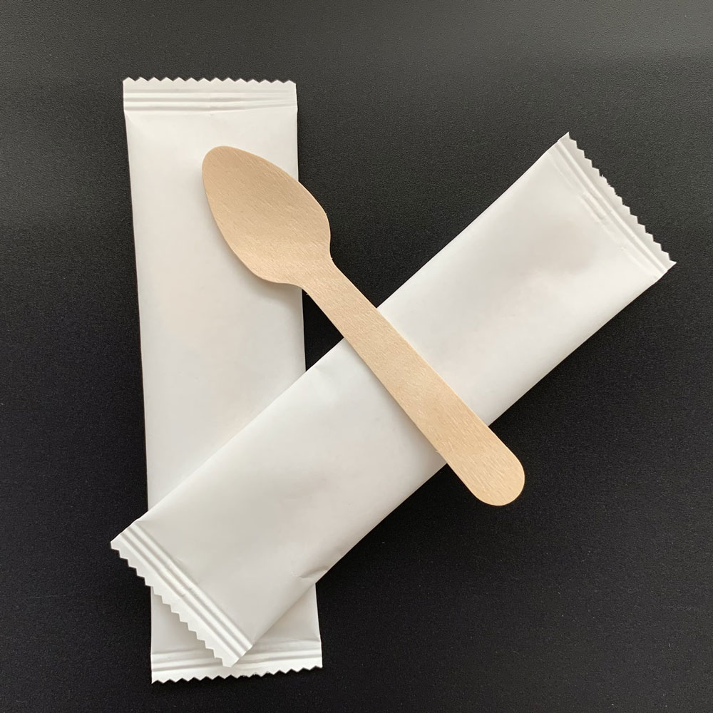 Disposable Wooden Cutlery Wooden Ice Cream Spoon Biodegradable Wood Knife Fork Spoon