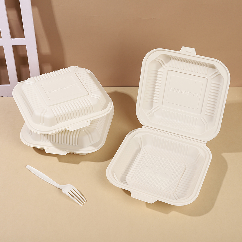 Umwelt freundliche Clamshell-Verpackung Biologisch abbaubare Kunststoffsc halen für nachhaltige Lebensmittel liefer dienste zum Mitnehmen
