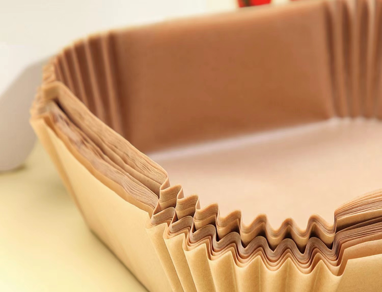 Individuelle braune weiße quadratische einweg-luftfritteuse Parchment-Papier-Lebensmittelqualität-Silikon-Öl wasserdichte Küchen-Luftfritteuse Liner