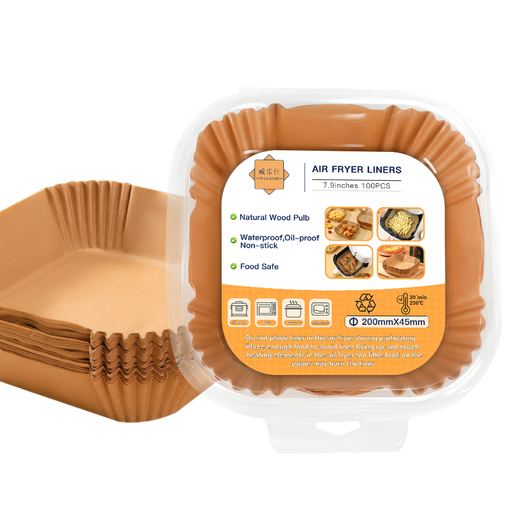Reusable Non Stick Collapsible 50pcs 9 Inch 6.3inch Ce Burden 100 Pcs Disposable Paper square Silicone air Fryer Liners