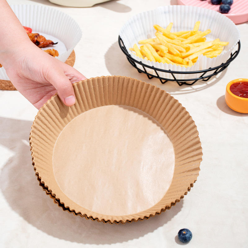 Wholesale air Fryer Food Grade Disposable Paper Liners Round White Kraft air Fryer Paper Bowl