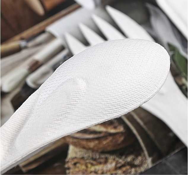Wholesale Disposable Biodegradable Heavy Duty Utensils Ice Cream Spoon Sugarcane Bagasse Paper Pulp Disposable Spoon