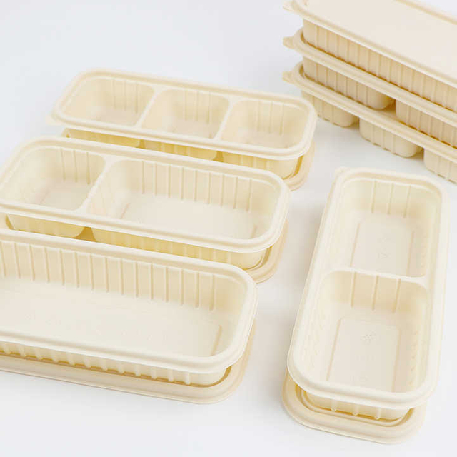Biologisch abbaubarer Maisstärke-Lebensmittel behälter Einweg-Plastik-Maisstärke zum Mitnehmen Einmalige Essens zubereitung sbox mit Fach