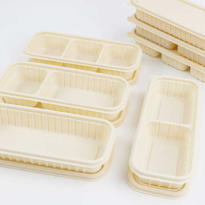 Biologisch abbaubarer Maisstärke-Lebensmittel behälter Einweg-Plastik-Maisstärke zum Mitnehmen Einmalige Essens zubereitung sbox mit Fach